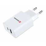 SWISSTEN SÍŤOVÝ ADAPTÉR POWER DELIVERY 30W 1x USB-C + 1x USB BÍLÝ 22037000