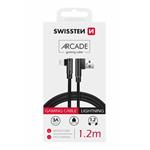 SWISSTEN TEXTILNÍ DATOVÝ KABEL ARCADE USB / LIGHTNING 1,2 M ČERNÝ 71527700