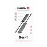 SWISSTEN USB-C HUB 8-IN-1 (USB-C PD, HDMI 4K, LAN RJ45, 3x USB 3.0, SD, MICRO SD) ALUMINIUM 44040103