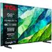 TCL 98C855 SMART TV 98" QLED/4K UHD/Mini LED/4xHDMI/144Hz/2xUSB/LAN/GoogleTV