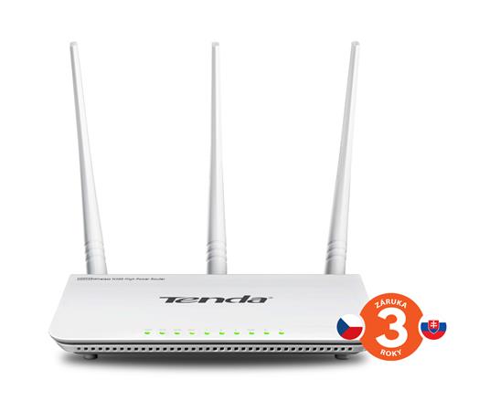 Tenda F303 Wireless-N router 300Mbps (3xLAN, 1xWAN), 3x5dBi fix.ant, WISP