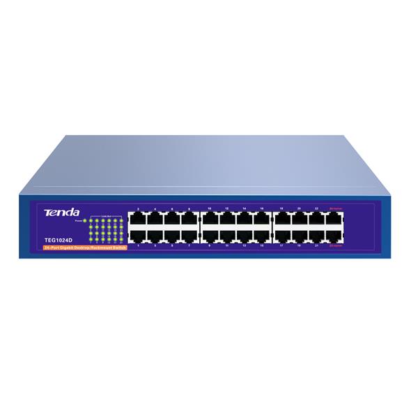 Tenda TEG1024D 24-Port 1000Mbps Desktop Gigabit Switch (kov), +19" rackmount