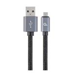 textilný kábel z USB na micro USB, 1,8m, čierny, CABLEXPERT CCB-MUSB2B-AMBM-6