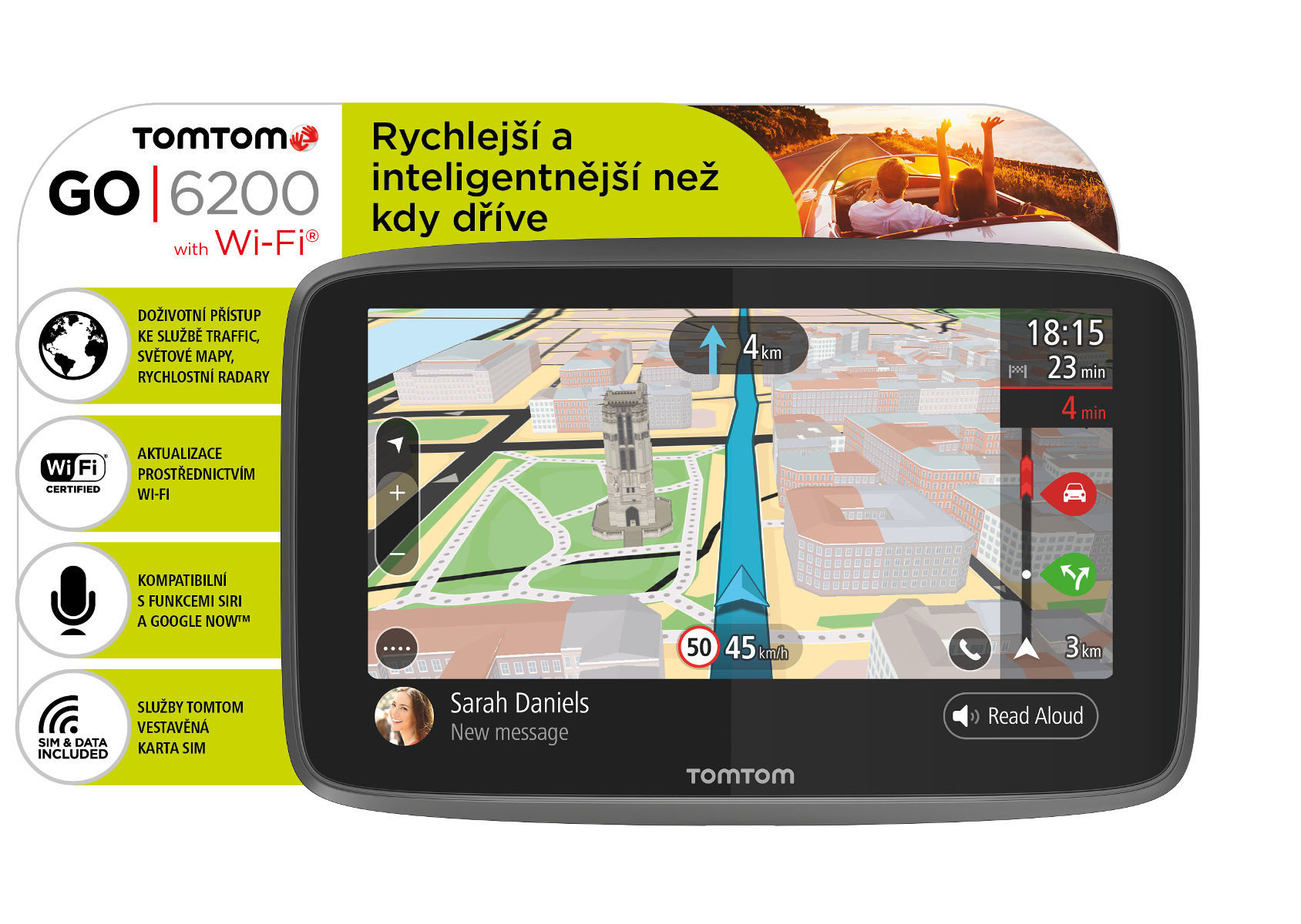 TomTom GO 6200 World, Wi-Fi, LIFETIME mapy 1PL6.002.01