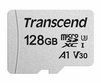 Transcend 128GB microSDXC 300S UHS-I U3 V30 A1 (Class 10) paměťová karta (bez adaptéru), 95MB/s R, 45MB/s TS128GUSD300S