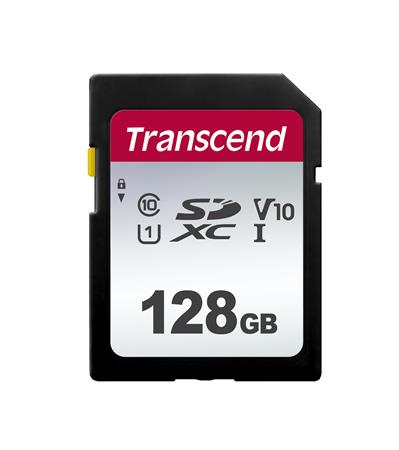 Transcend 128GB SDXC 300S (Class 10) UHS-I U3 V30 paměťová karta, 95 MB/s R, 45 MB/s W TS128GSDC300S