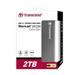 TRANSCEND 2TB StoreJet 25C3, 2.5", USB 3.0, Stylový externí hard disk, ultra-tenký, ocelově šedý TS2TSJ25C3N