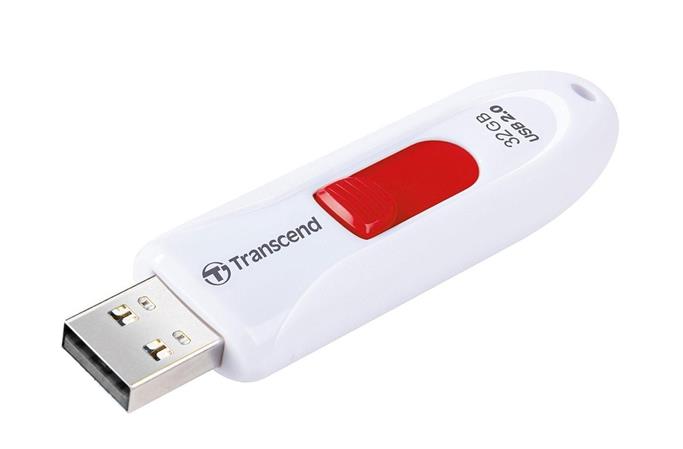 Transcend 32GB JetFlash 590W, USB 2.0 flash disk, bílo/červený TS32GJF590W