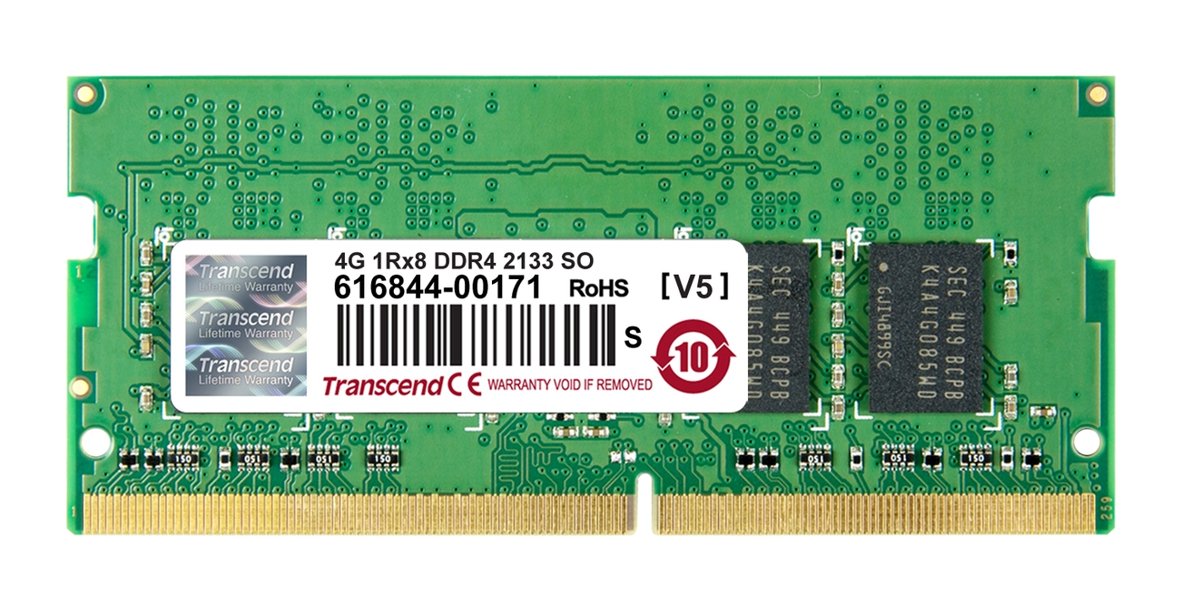 Transcend 4GB SODIMM DDR4 2133MHz 1Rx8 TS512MSH64V1H