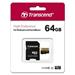 Transcend 64GB microSDXC (Class 10) High Endurance MLC průmyslová paměťová karta (s adaptérem), 21MB/s R, TS64GUSDXC10V