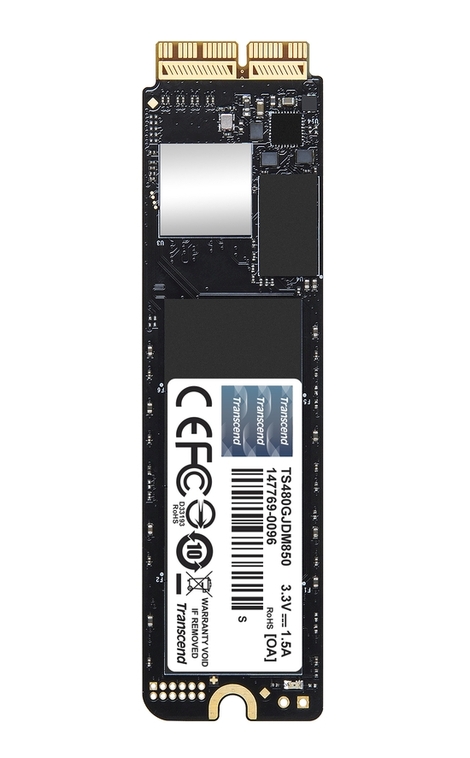 Transcend JetDrive 850 - SSD - 480 GB - interní - NVMe - PCI Express 3.0 x4 (NVMe) TS480GJDM850