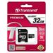 Transcend - Pamě?ová karta flash (adaptér microSDHC - SD zahrnuto) - 32 GB - Class 10 - microSDHC TS32GUSDHC10