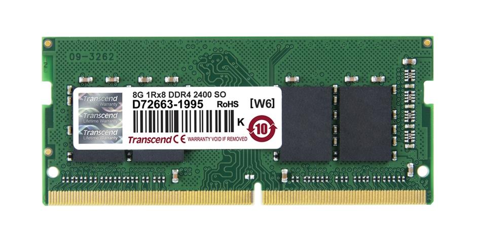 Transcend paměť 8GB (JetRam) SODIMM DDR4 2400 1Rx8 CL17 JM2400HSB-8G