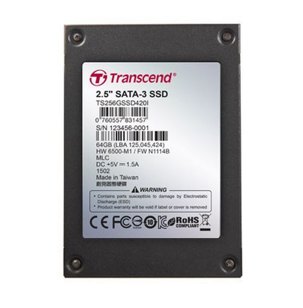 TRANSCEND SSD420I 256GB Industrial SSD disk2.5" SATA3, MLC, Ind., Iron case, černý TS256GSSD420I