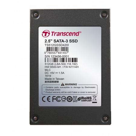 TRANSCEND SSD420I 512GB Industrial SSD disk2.5" SATA3, MLC, Ind., Iron case, černý TS512GSSD420I