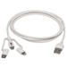 Tripplite Kabel USB-A/Light.+Micro-B+USB-C,Synch/Nabíjení,MFi,Samec/3xSamec,Safe-IT Antib,bílá,1.2m M101AB-004-LMCW