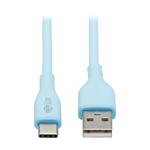 Tripplite Kabel USB-A/USB-C,USB 2.0(Samec/Samec),Antibakteriální Safe-IT,flexibilní, sv. modrá,1.83m U038AB-006-S-LB