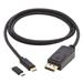 Tripplite Video kabel USB-C / DisplayPort s aretací, 4K 60Hz, HDR (Samec/Samec), 0.9m U444-003-DP-BD