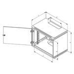 Triton 19' rozvaděč jednodílný 12U/400mm dv. síto 80%-6mm šedý RAL7035 RBA-12-LS4-CAX-A1