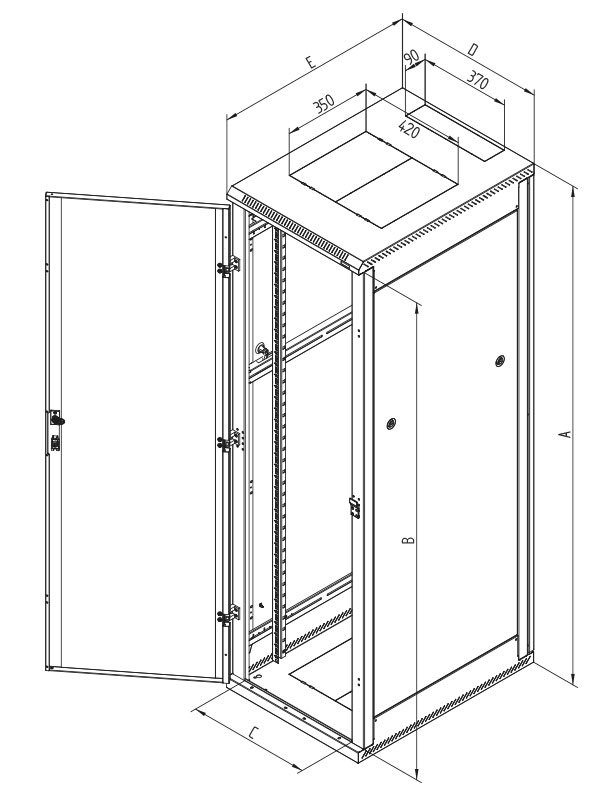 Triton 19" rozvaděč stojanový 15U/600x800, plechové,perforované dveře RMA-15-L68-CAX-A1