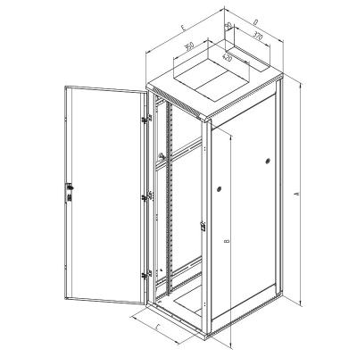 Triton 19" rozvaděč stojanový 18U/600x800, plechové dveře RMA-18-C68-CAX-A1