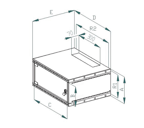 Triton RXA-12-AS4-CAX-A1 - Skříň - montáž na stěnu - 12U - 19"