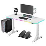 ULTRADESK Herný stôl 132,5x60,5 cm, 71-81 cm, mechanicky nastaviteľná výška,RGB podsvietenie UDESK-IR-WKA