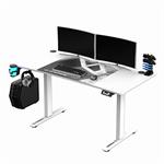 ULTRADESK Herný stôl LEVEL V2 WHITE, 140x68cm, 72-117cm, elektricky nastaviteľná výška, s XXL podlo UDESK-LVA-WT