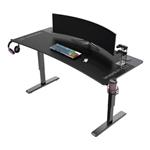 ULTRADESK Herný stôl Ultradesk CRUISER BLACK, 160x70 cm, 66-82 cm, držiak slúchadiel, 3 otvory pre UDESK-CR-BK