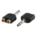 Valueline AC-011 - Stereo Audio adaptér 6.35mm zástrčka - 2x CINCH zásuvka, černá