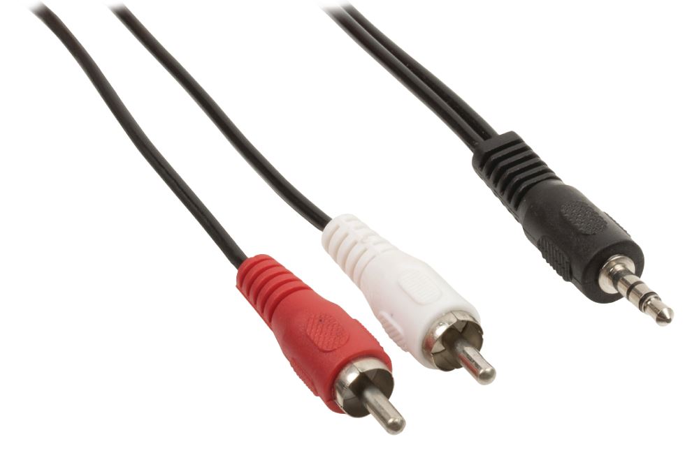 VALUELINE redukční stereo audio kabel s jackem/ zástrčka 3,5 mm - 2x zástrčka RCA/ černý/ 5m