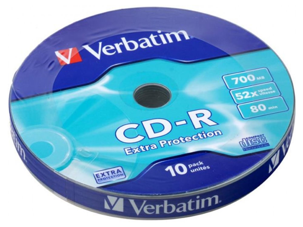 VERBATIM CD-R 80 700MB/ 52x/ WRAP EXTRA PROTECTION/ 10pack/ bulk box