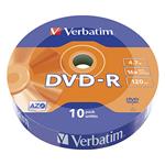 Verbatim DVD-R [ cakebox 10 | 4,7GB | 16x | Matt Silver ] 43729