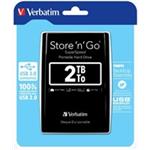 Verbatim externý pevný disk, Store,n,Go, 2.5&quot;, USB 3.0, 2TB, 2000GB, 53177, čierny