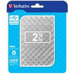 Verbatim externý pevný disk, Store,n,Go, 2.5&quot;, USB 3.0, 2TB, 2000GB, 53198, strieborný