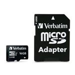 Verbatim Micro Secure Digital Card, 16GB, micro SDHC, 44082, UHS-I U1 (Class 10), s adaptérom