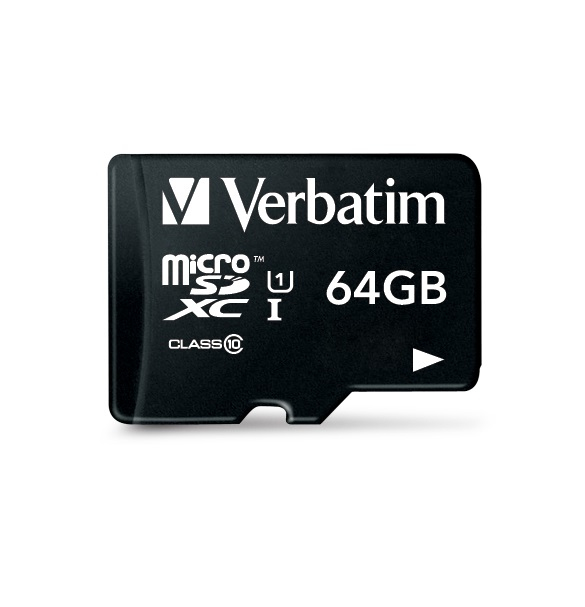 Verbatim Micro Secure Digital Card, 64GB, micro SDXC, 44084, UHS-I U1 (Class 10), s adaptérom