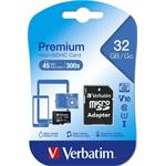 Verbatim MicroSDHC 32GB Class10 s adaptérom 44083