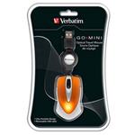 Verbatim Myš 49023, optická, 3tl., 1 koliesko, drôtová (USB), oranžová, 1000DPI