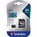 Verbatim pamäťová karta micro SDXC, 64GB, SDXC, 47042, UHS-I U1 (Class 10), s adaptérom