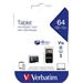 VERBATIM Tablet microSDHC C10/U1 with USB reader 64GB (R:70MB/s, W:10MB/s) 44060