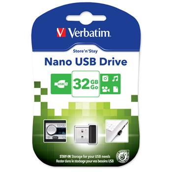 Verbatim USB flash disk, 2.0, 32GB, Nano Store ,N, Stay, čierny, 98130