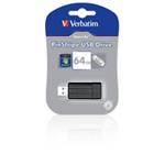 Verbatim USB flash disk, 2.0, 64GB, PinStripe USB, čierny, 49065