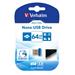 Verbatim USB flash disk, 3.0, 64GB, NANO Store,N,Stay, modrý, 98711