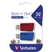 Verbatim USB flash disk, 3.2, 32GB, Store,N,Click, červený, modrý, 49308, 2 ks