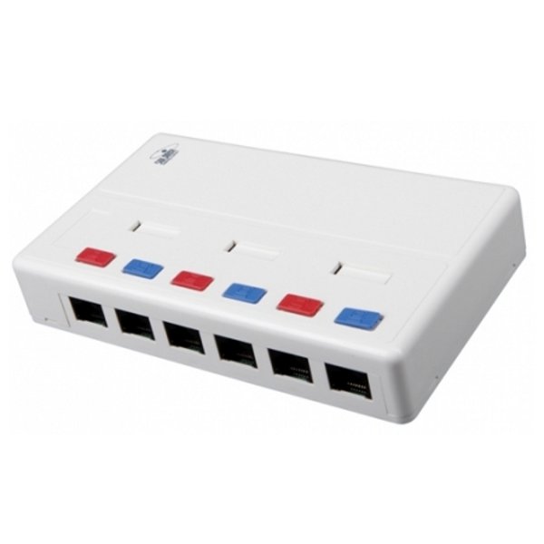 Víceportový box Solarix CAT5E UTP 6 x RJ45 bílý SX6-5E-UTP-WH