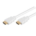 Video kábel HDMI samec - HDMI samec, 0.5m, pozlatené konektory, biely