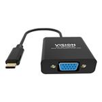 VISION - Konvertor rozhraní videa - VGA / USB - USB-C (M) do HD-15 (VGA) (F) - černá - podpora 1080 TC-USBCVGA/BL