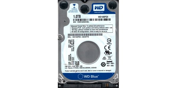 WD Blue™ 2,5" HDD 1TB 5400RPM 128MB SATA 6Gb/s WD10SPZX