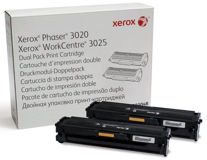 Xerox originál toner 106R03048, black, Xerox Phaser 3020B, dual pack